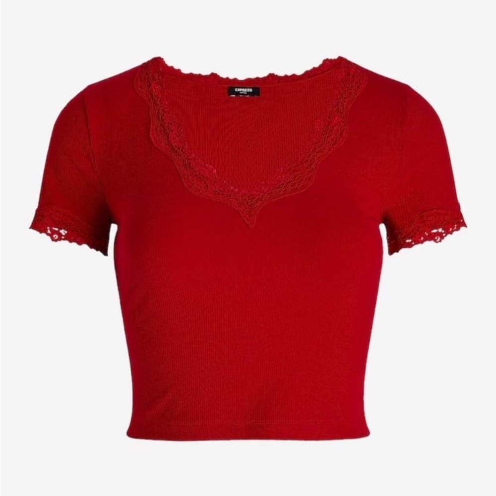Express lace cropped top